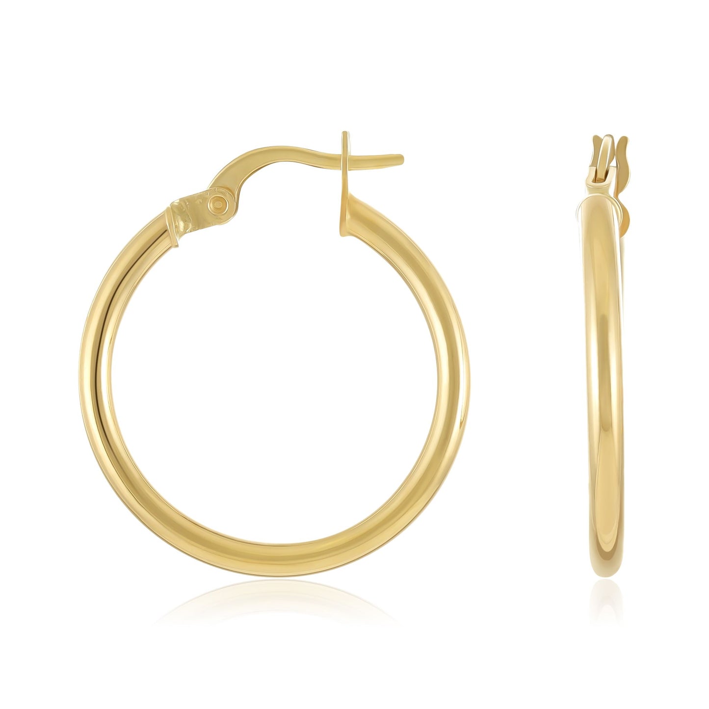 14ct Yellow Gold Classic Hoop Earrings