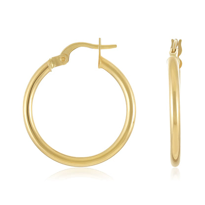 14ct Yellow Gold Classic Hoop Earrings