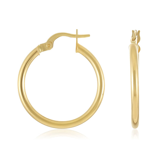 14ct Yellow Gold Classic Hoop Earrings