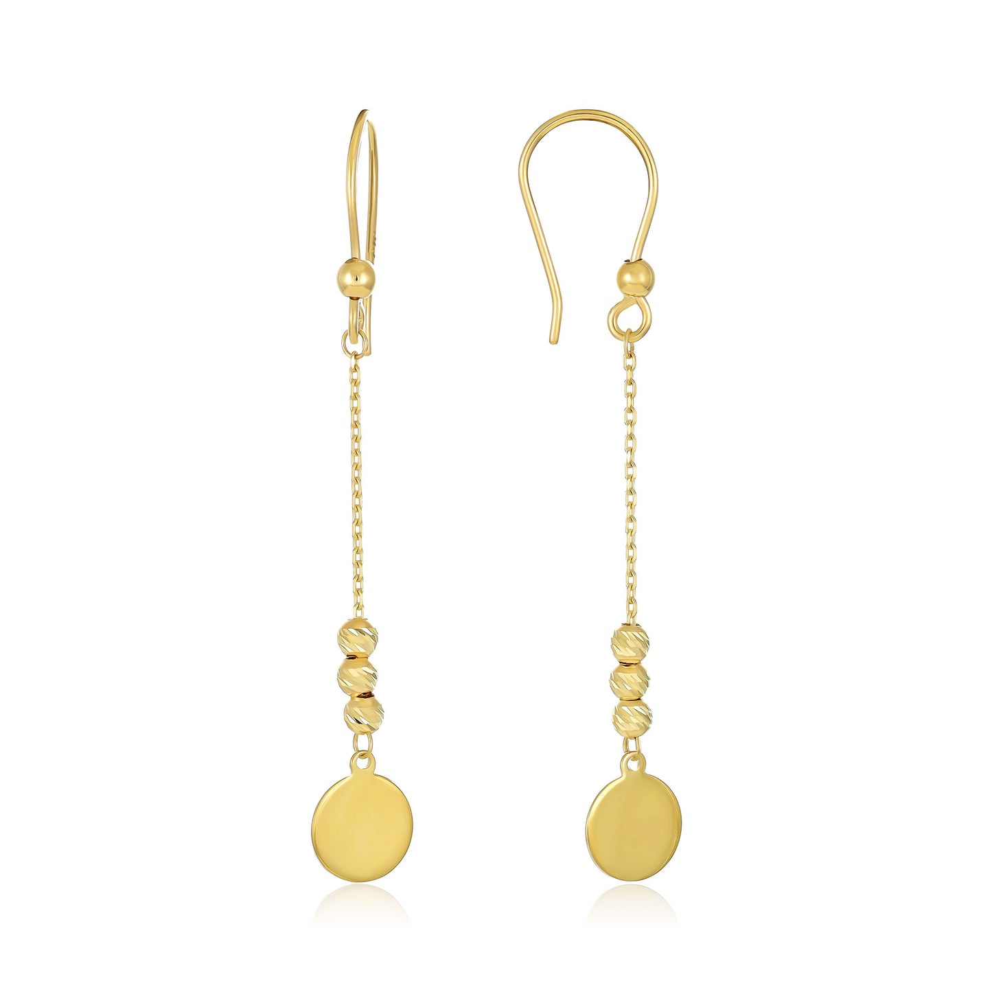 9ct Yellow Gold Beaded Drop Earrings
