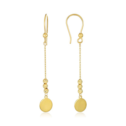 9ct Yellow Gold Beaded Drop Earrings