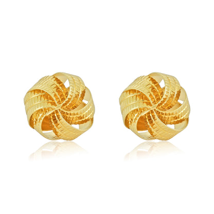 9ct Yellow Gold Knot Detail Stud Earrings