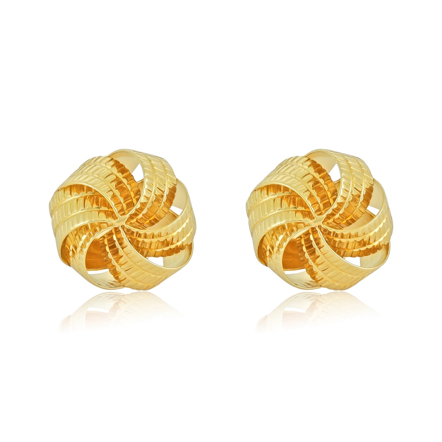 9ct Yellow Gold Knot Detail Stud Earrings