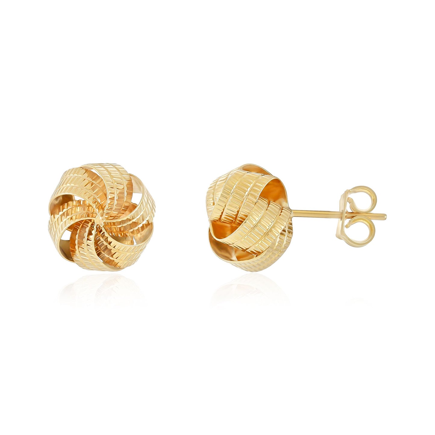 9ct Yellow Gold Knot Detail Stud Earrings