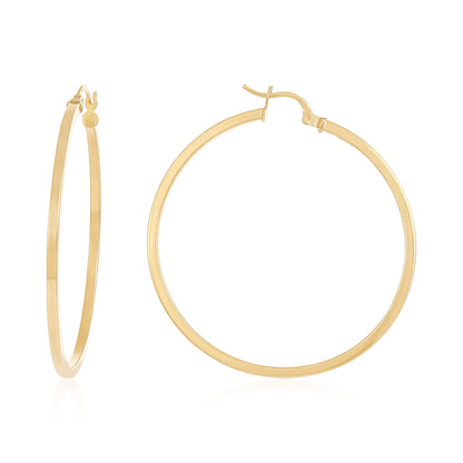 9ct Yellow Gold Thin Hoop Earrings