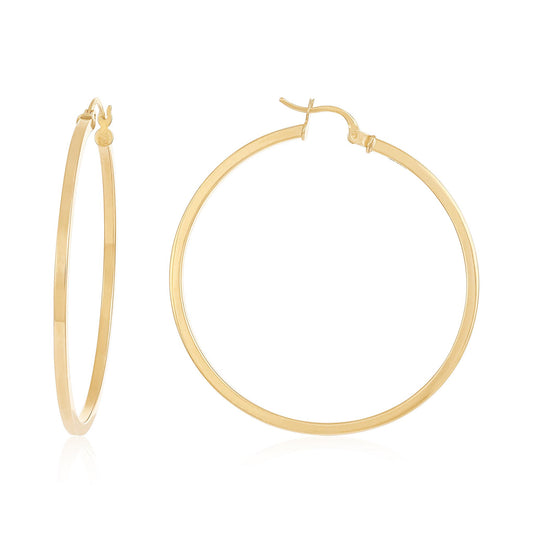 9ct Yellow Gold Thin Hoop Earrings