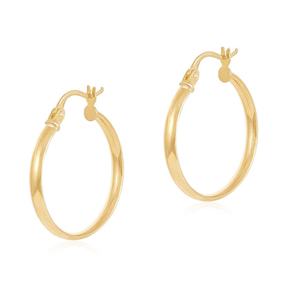 9ct Yellow Gold Hoop Earrings - 24mm