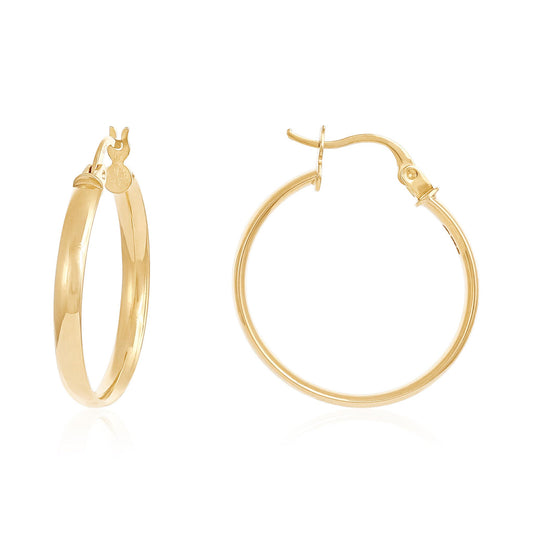 9ct Yellow Gold Hoop Earrings - 24mm