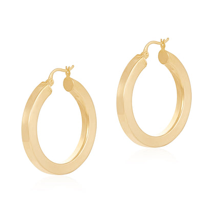 9ct Yellow Gold Hoop Earrings - 33mm
