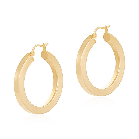 9ct Yellow Gold Hoop Earrings - 33mm