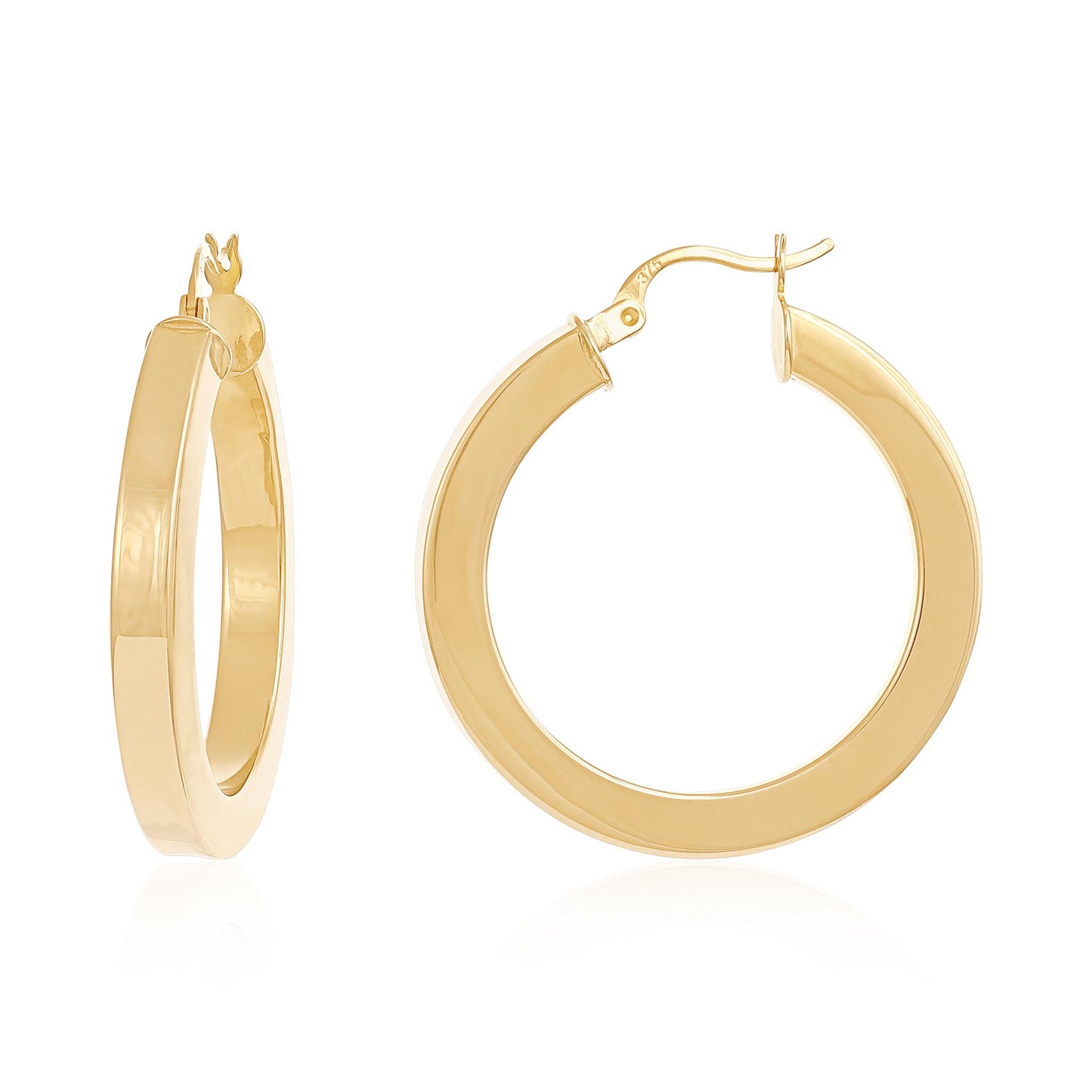 9ct Yellow Gold Hoop Earrings - 33mm
