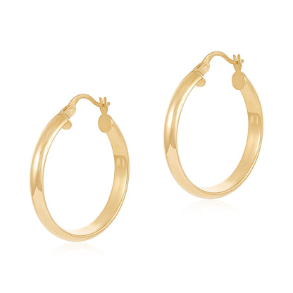 9ct Yellow Gold Hoop Earrings - 29mm