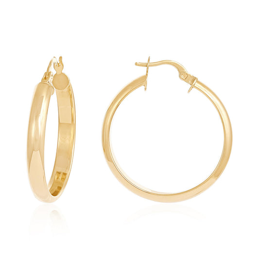 9ct Yellow Gold Hoop Earrings - 29mm