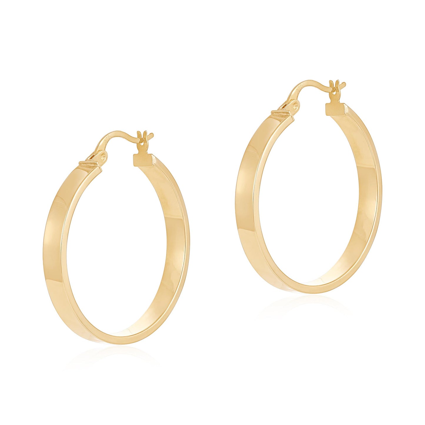 9ct Yellow Gold Hoop Earrings - 28mm