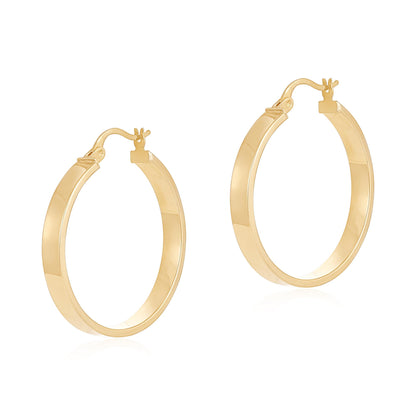 9ct Yellow Gold Hoop Earrings - 28mm