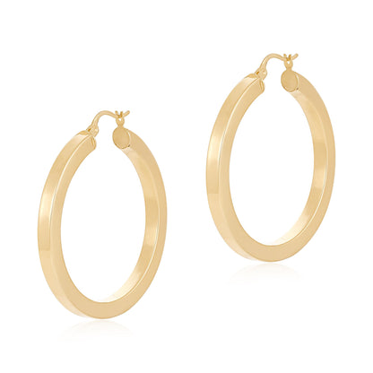 9ct Yellow Gold Hoop Earrings - 45mm
