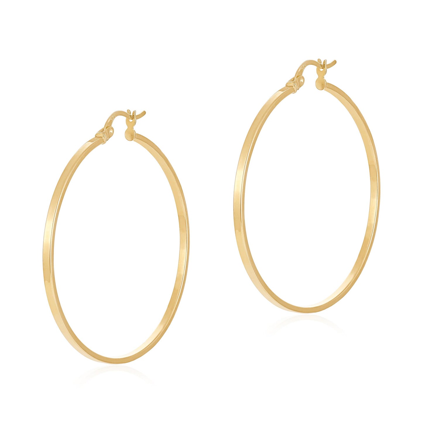 9ct Yellow Gold Hoop Earrings - 41mm