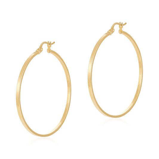9ct Yellow Gold Hoop Earrings - 41mm