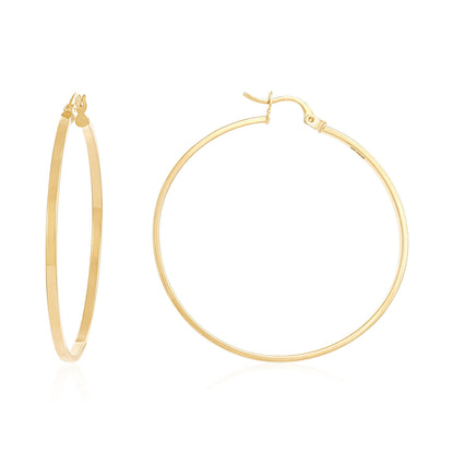 9ct Yellow Gold Hoop Earrings - 41mm
