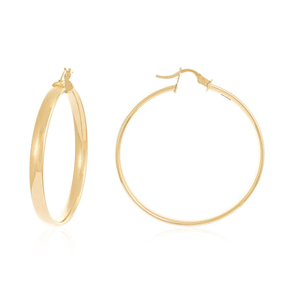 9ct Yellow Gold Hoop Earrings - 42mm