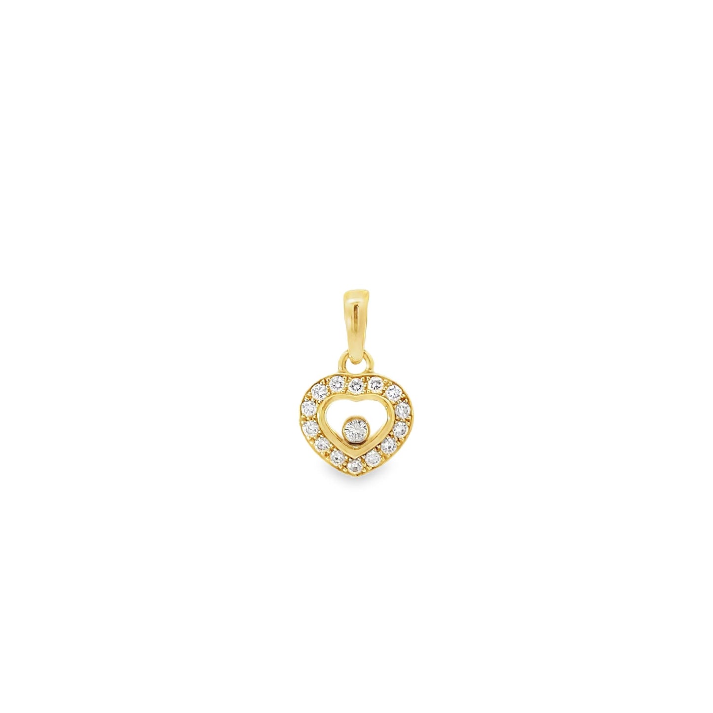 18ct yellow gold pre-owned Heart pendant FCA00005697-2