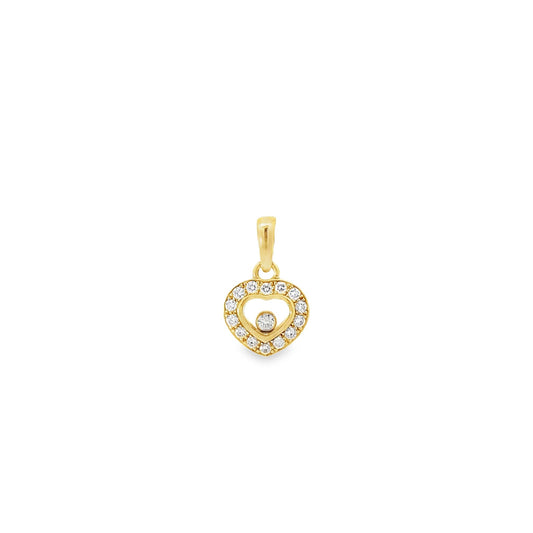 18ct yellow gold pre-owned Heart pendant FCA00005697-2