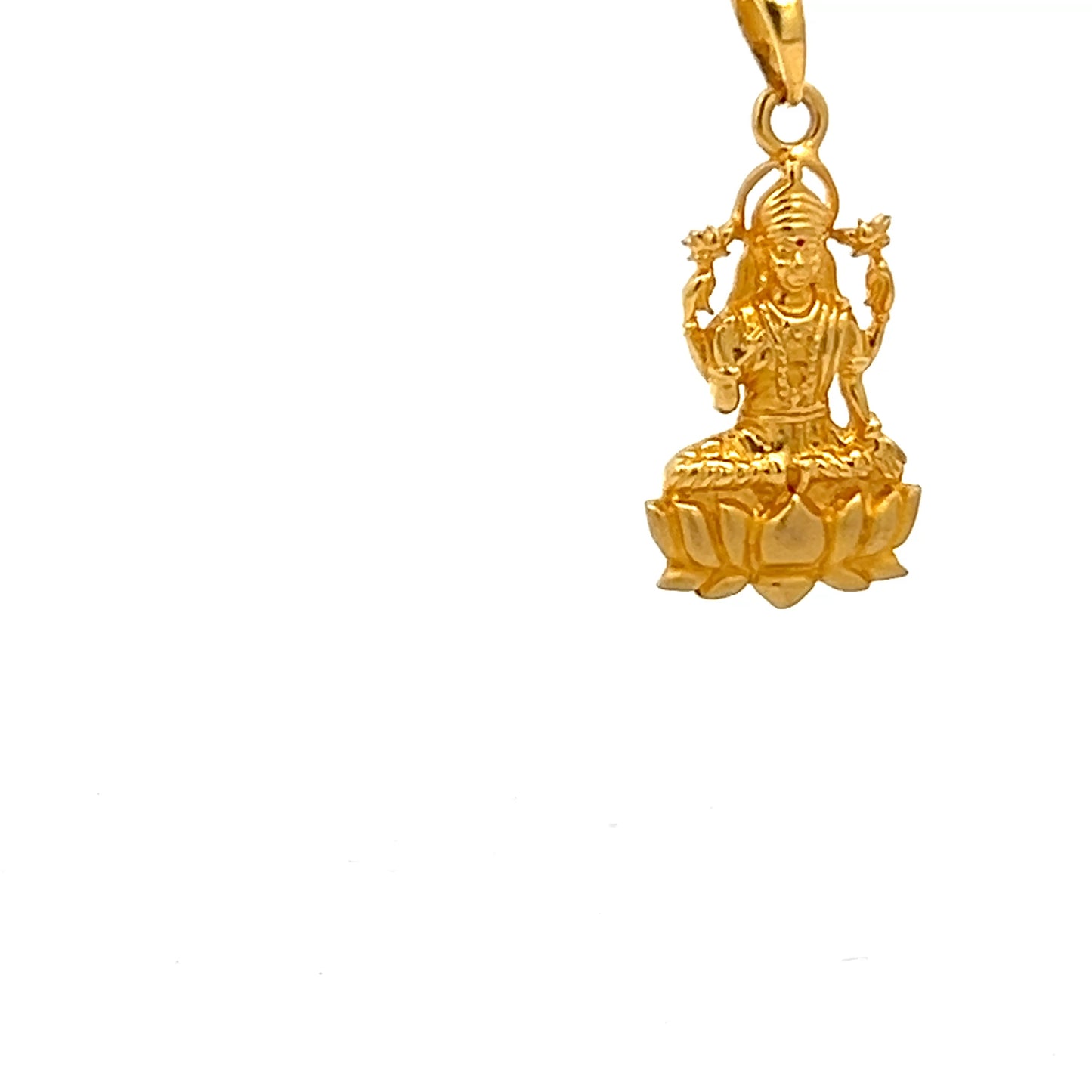 22ct Gold Ornate Deity Pendant with Floral Detail