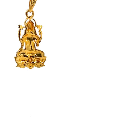 22ct Gold Ornate Deity Pendant with Floral Detail