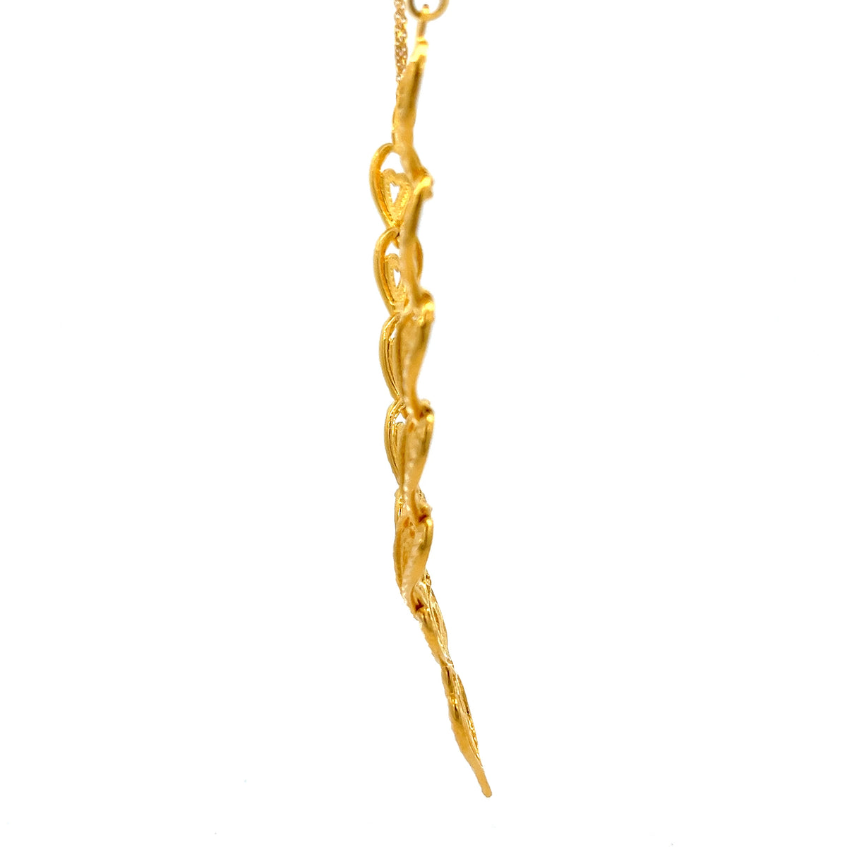 22ct Gold Heart Link Pendant Necklace