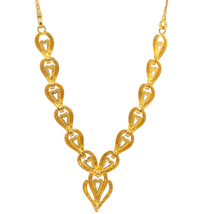22ct Gold Heart Link Pendant Necklace