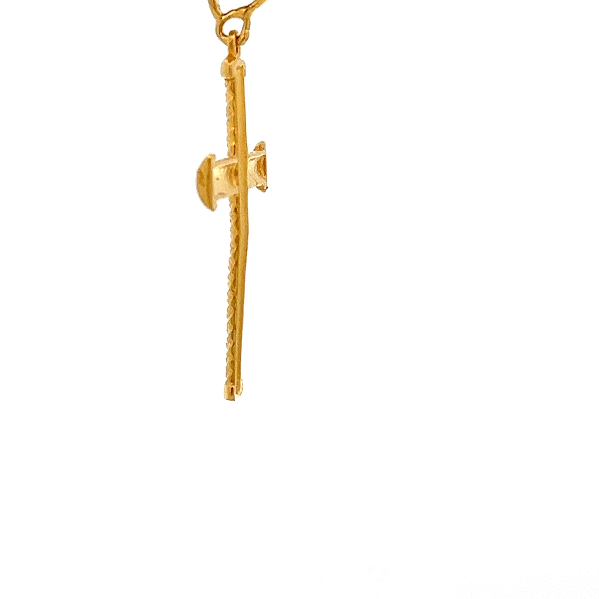 22ct Gold Cross Pendant with Textured Pattern