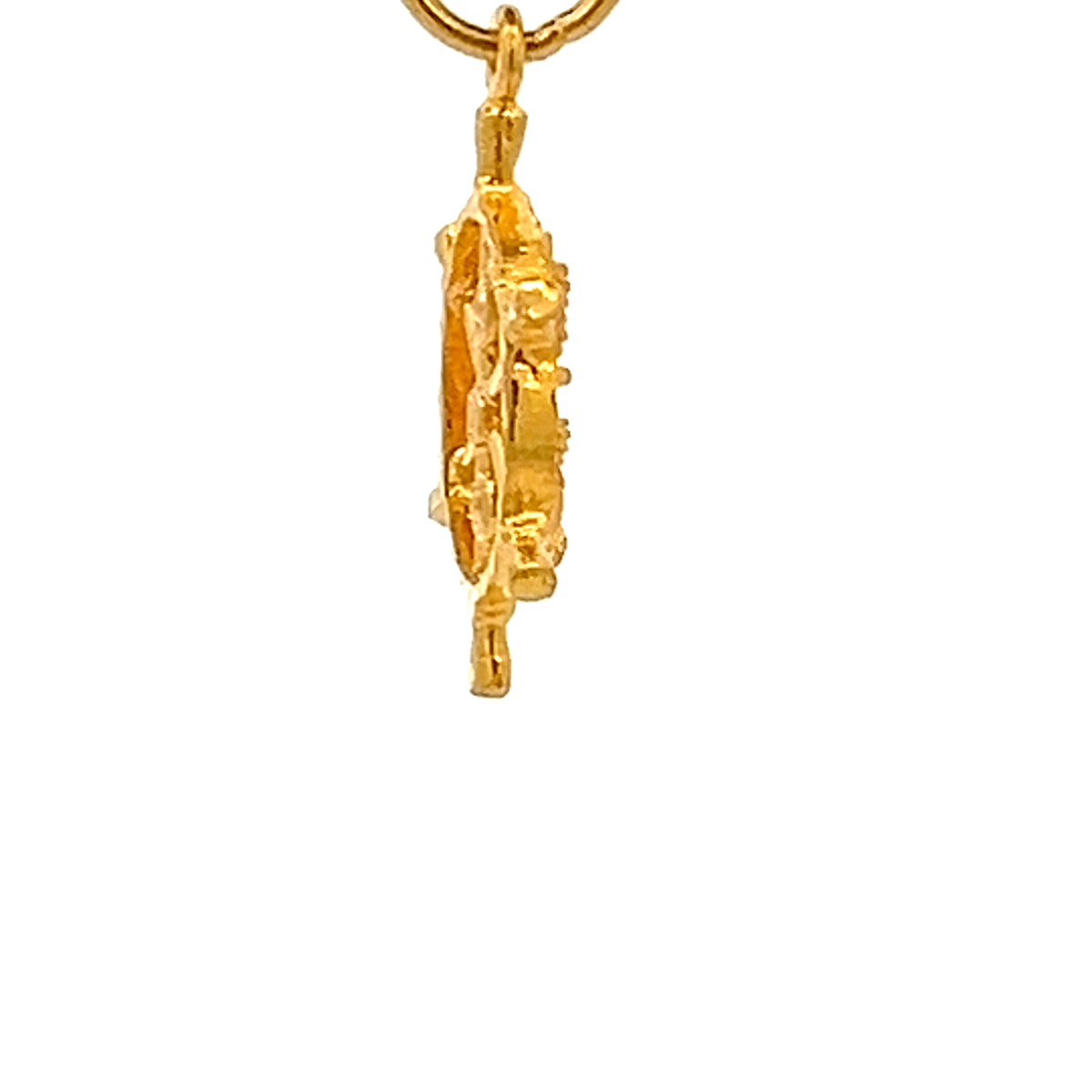 22ct Gold Nautical Ship’s Wheel and Anchor Pendant
