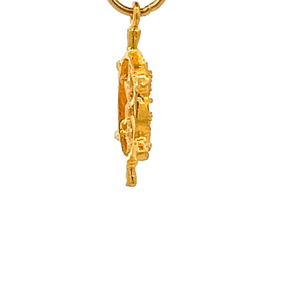 22ct Gold Nautical Ship’s Wheel and Anchor Pendant