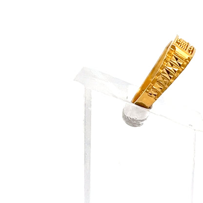 22ct Gold Rectangular Openwork Pattern Ring