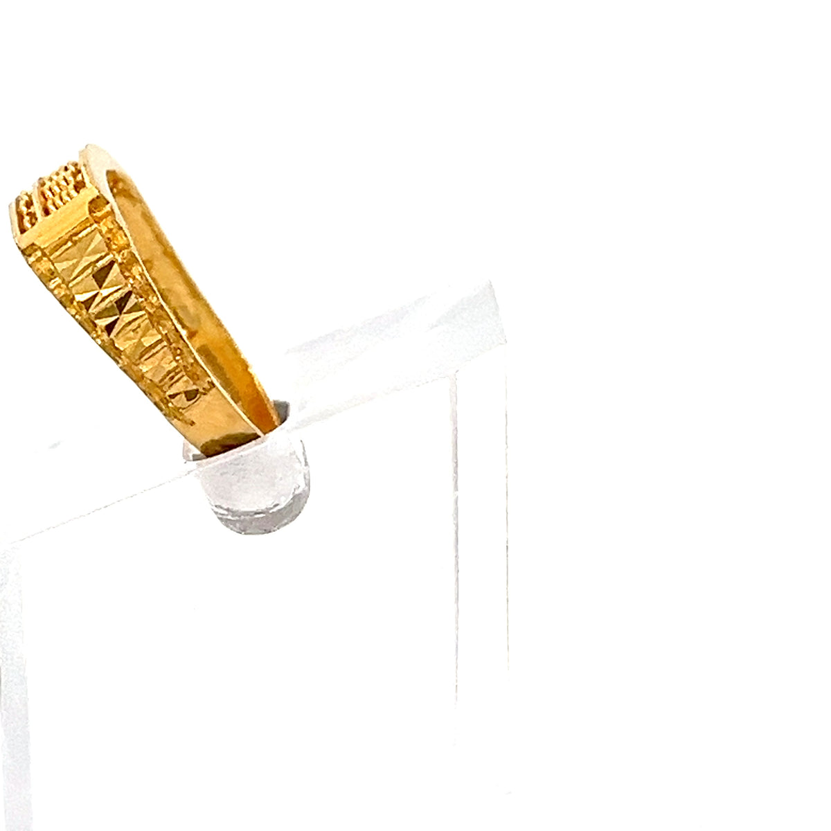 22ct Gold Rectangular Openwork Pattern Ring