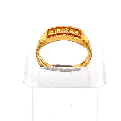 22ct Gold Rectangular Openwork Pattern Ring