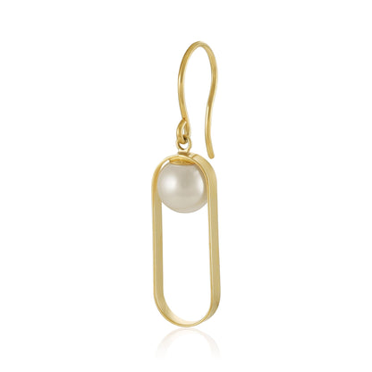 18ct solid gold Akoya pearl single earring 0.71g INO524-ER5