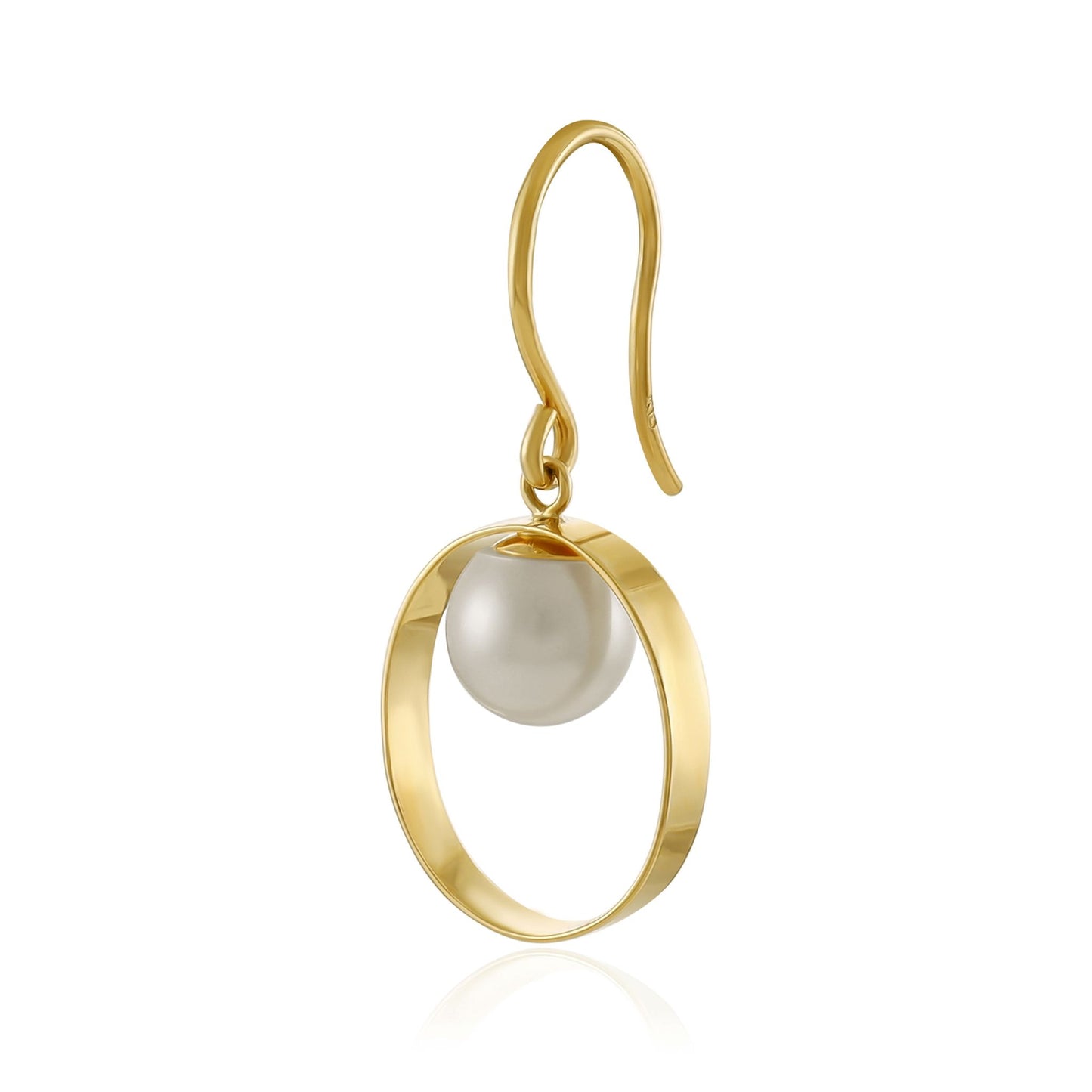 18ct solid gold Akoya pearl single earring 0.65g INO524-ER6