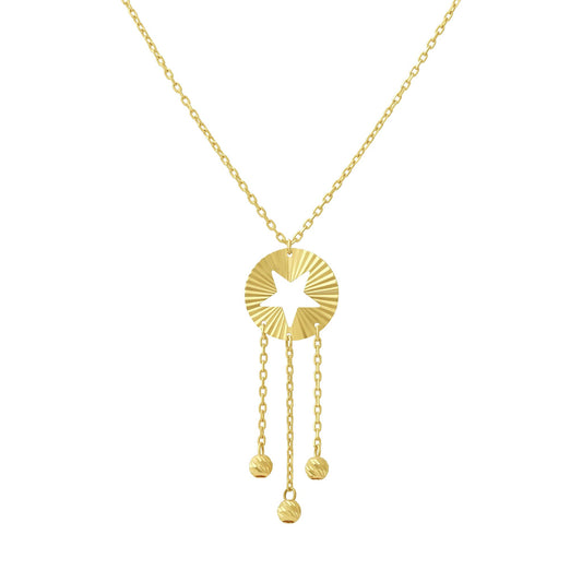 14ct Yellow Gold Bead Star Necklace