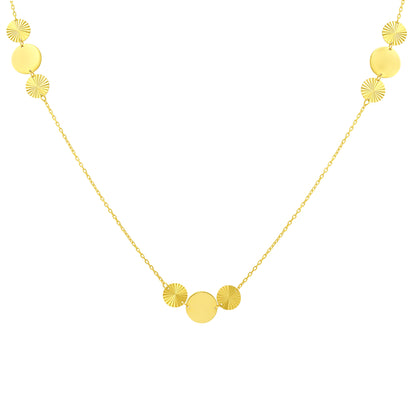 14ct Yellow Gold Circle Detail Necklace