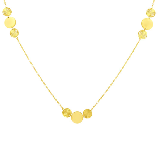 14ct Yellow Gold Circle Detail Necklace
