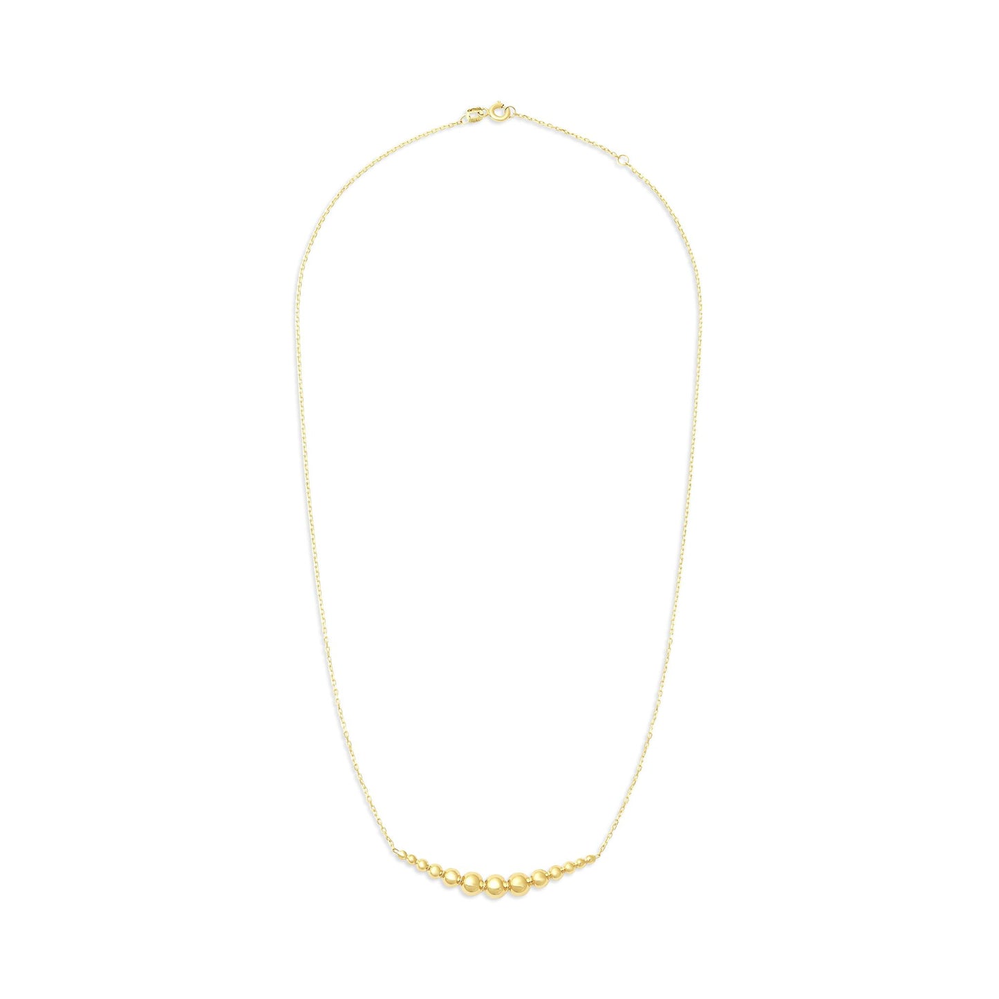 14ct Yellow Gold Beaded Horizontal Bar Necklace