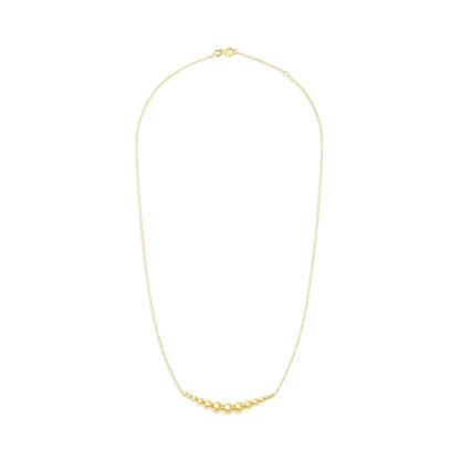 14ct Yellow Gold Beaded Horizontal Bar Necklace