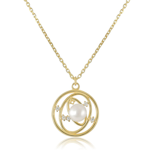 9ct Yellow Gold Pearl Pendant Necklace