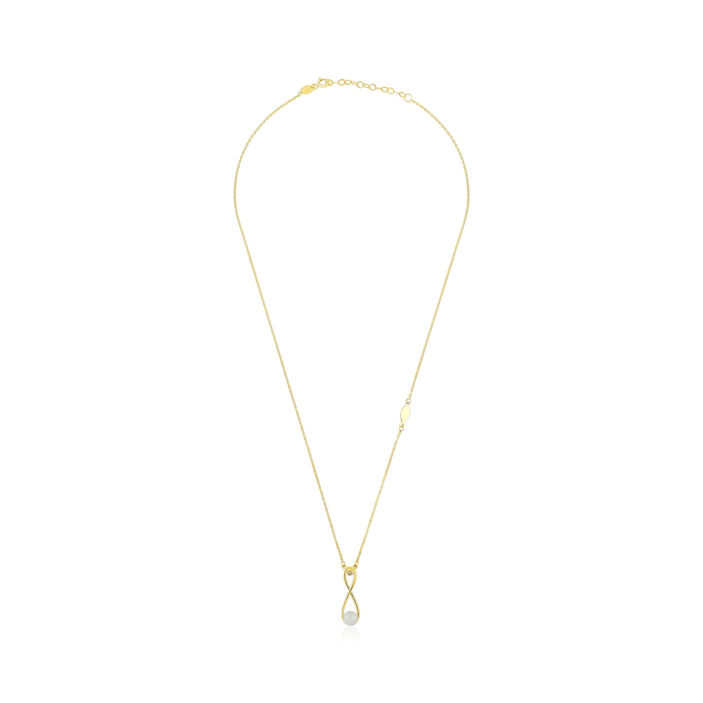 9ct Yellow Gold Infinity Pendant Necklace