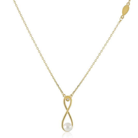 9ct Yellow Gold Infinity Pendant Necklace