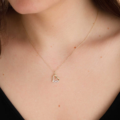 9ct Yellow Gold Heart and Infinity Pendant Necklace