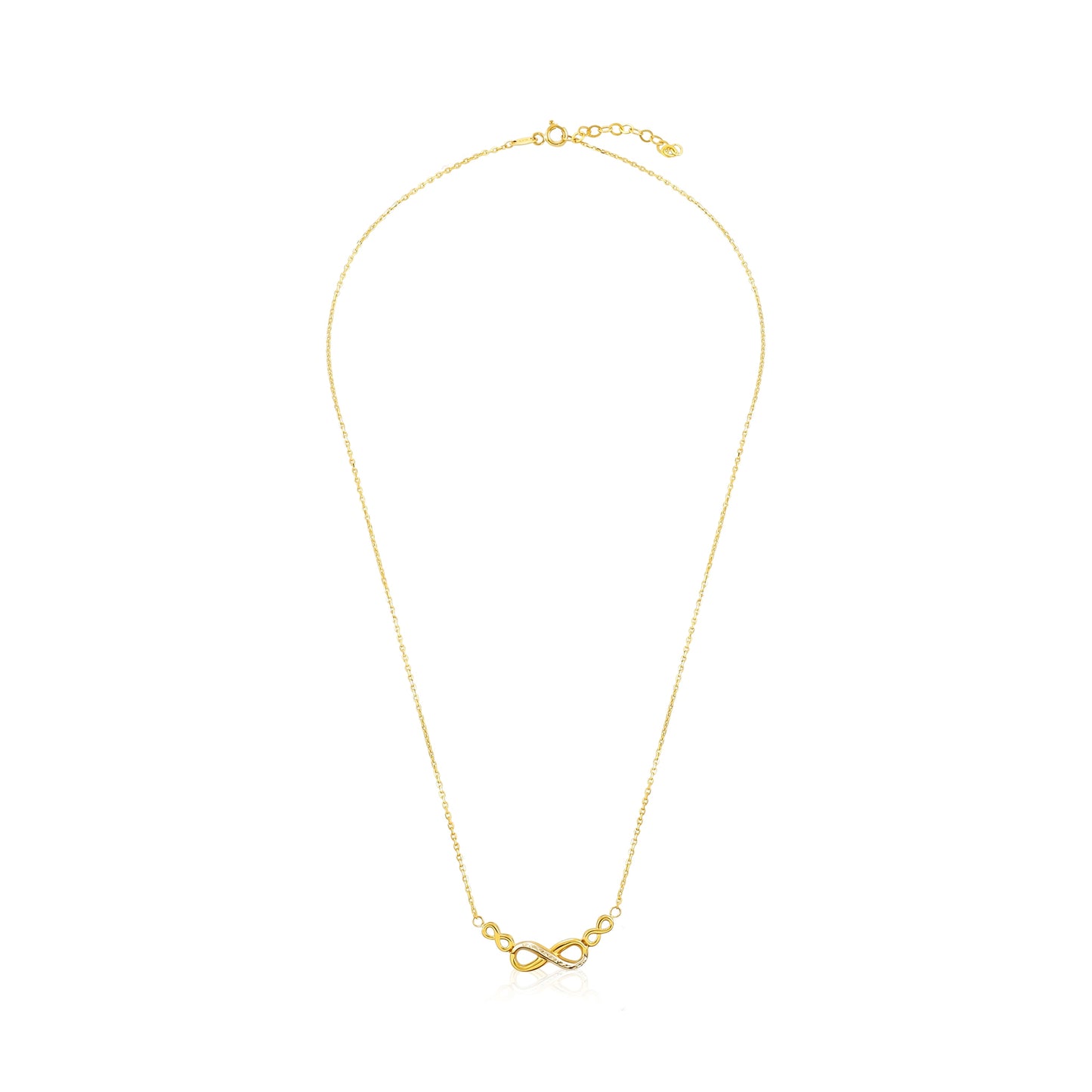 9ct Yellow Gold Infinity Pendant Necklace