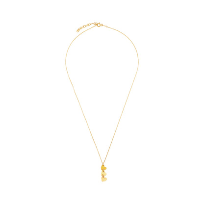 9ct Yellow Gold Triple Heart Pendant Necklace