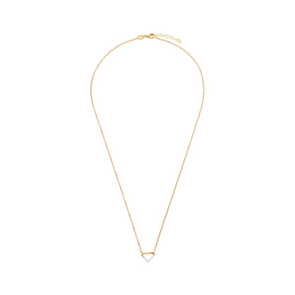 9ct Yellow Gold Cubic Zirconia Triangle Pendant Necklace